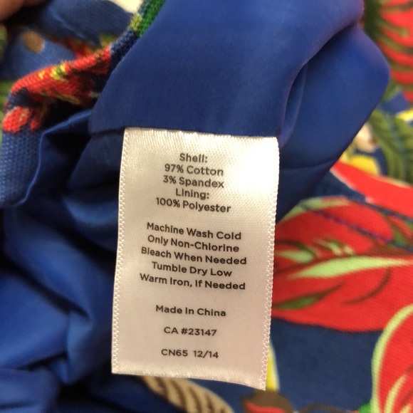 Talbots Royal Blue Tropical Print Skirt - Picture 5 of 5